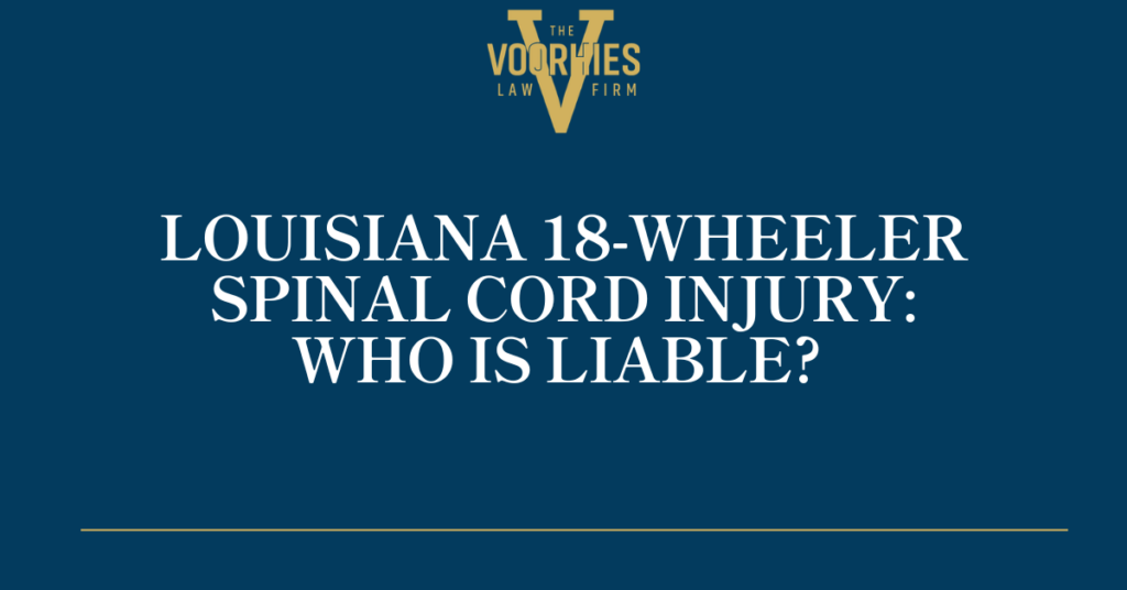 Louisiana 18-Wheeler Spinal Cord Injury: Who Is Liable?